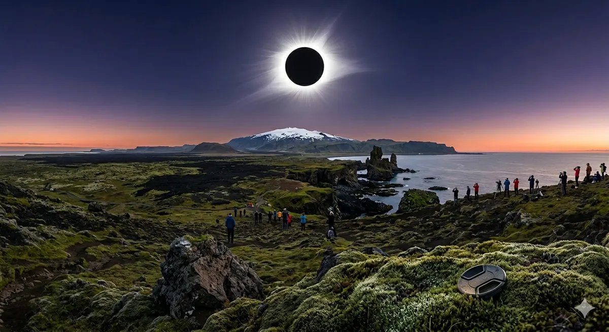 Total solar eclipse over Iceland, August 12 2026